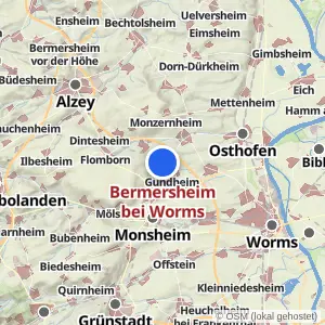 Kartenvorschau Bermersheim bei Worms