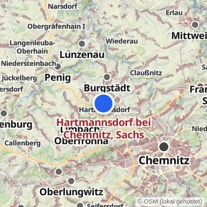 Kartenvorschau Hartmannsdorf bei Chemnitz, Sachs