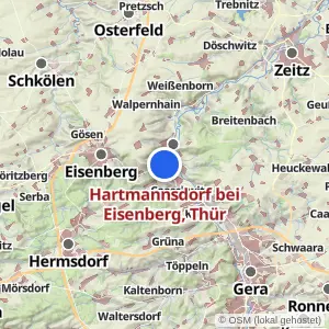 Kartenvorschau Hartmannsdorf bei Eisenberg, Thür