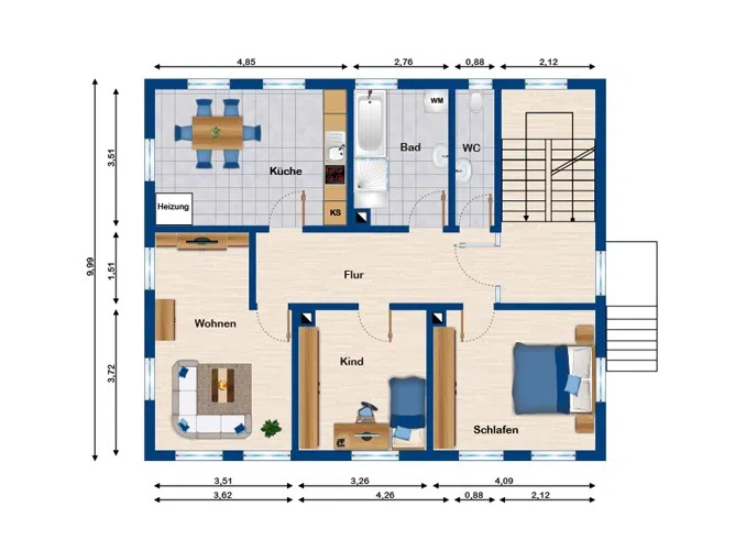 Grundriss OG Vorderhaus