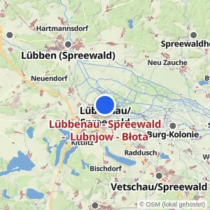 Kartenvorschau Lübbenau - Spreewald -  Lubnjow - Błota