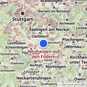 Kartenvorschau Neuhausen auf den Fildern