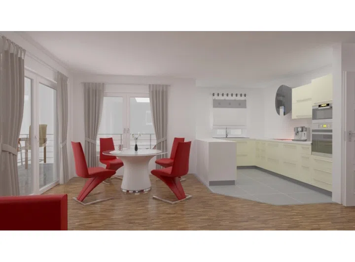 Essecke mit Küche (visualisiert)